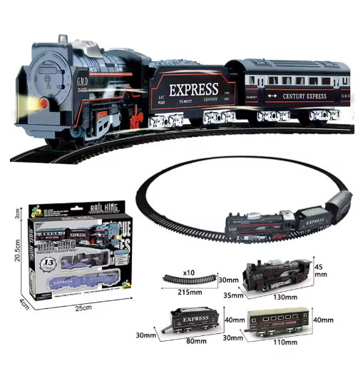Retro Electric Steam Train Set Railway Track Model Toy Gift MSRP $116.1